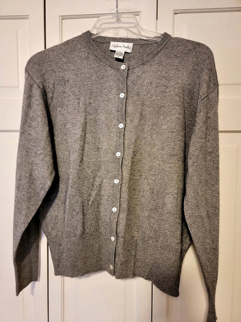 Madison Studio 85% Silk 15% Cashmere Cardigan in Gray Size XL EUC